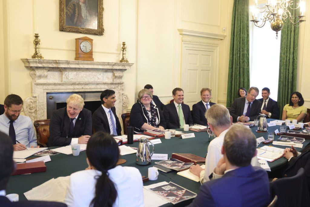 07/09/2021. London, United Kingdom. Prime Minister Boris Johnson Cabinet Meeting . The Prime Minister Boris Johnson chairs his weekly Cabinet meeting inside the Cabinet Room of No10 Downing Street. Picture by Andrew Parsons / No 10 Downing Street